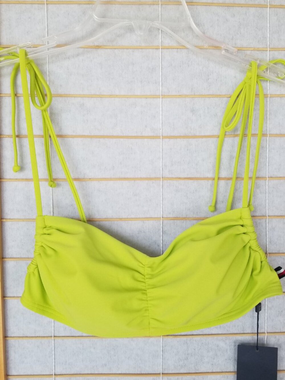 New Bikini Top Size Small Chartreuse Green Tommy Hilfiger Bandeau NWT MSRP $78